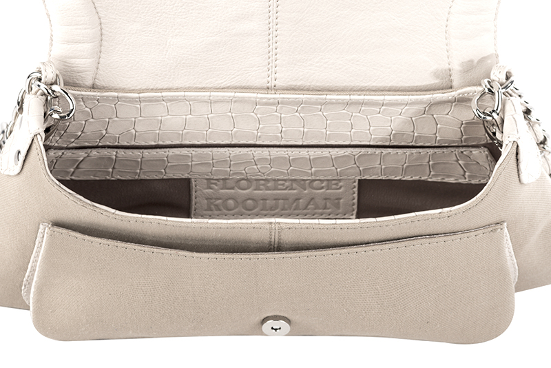 Dress small handbag in silver and champagne white - Rear view